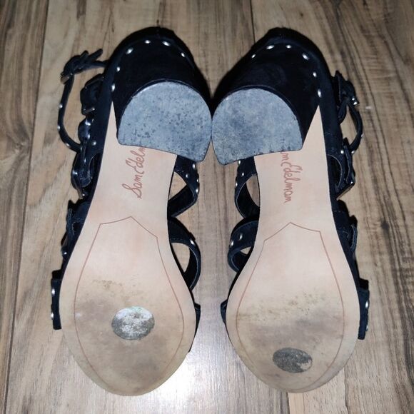 Sam Edelman Women's Studded Black Suede High Heels Size: 8 - Picture 2 of 10